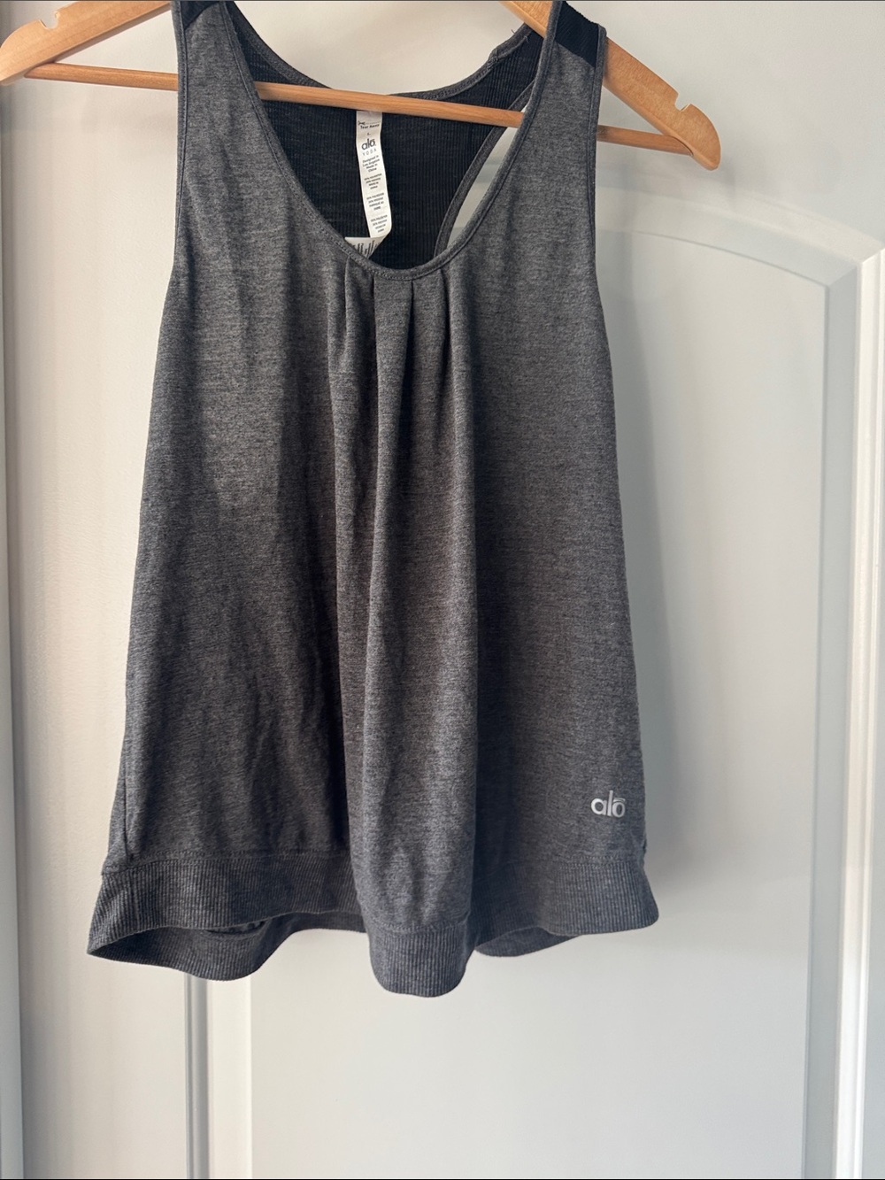 ALO Yoga Gray Racerback Flow Tank Top